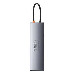 Baseus Rozbočovač 11v1 Metal Gleam Series, USB-C na 3x USB 3.0 + 2x HDMI + USB-C PD + Ethernet RJ45 + microSD/SD + VGA + AUX