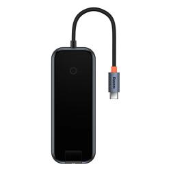 Baseus Rozbočovač 5v1 řady AcmeJoy USB-C na 2xUSB 3.0 + USB 2.0 + USB-C PD + RJ45 (tmavě šedý)