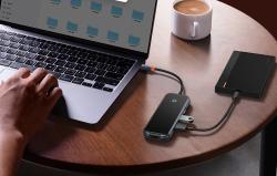 Baseus Rozbočovač 5v1 řady AcmeJoy USB-C na 2xUSB 3.0 + USB 2.0 + USB-C PD + RJ45 (tmavě šedý)