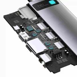 Baseus Rozbočovač 9v1 Metal Gleam Series, USB-C na 3x USB 3.0 + HDMI + USB-C PD + Ethernet RJ45 + microSD/SD + VGA