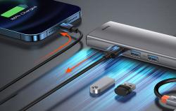 Baseus Rozbočovač 9v1 Metal Gleam Series, USB-C na 3x USB 3.0 + HDMI + USB-C PD + Ethernet RJ45 + microSD/SD + VGA