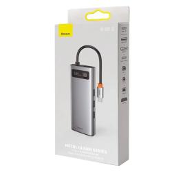 Baseus Rozbočovač 9v1 Metal Gleam Series, USB-C na 3x USB 3.0 + HDMI + USB-C PD + Ethernet RJ45 + microSD/SD + VGA