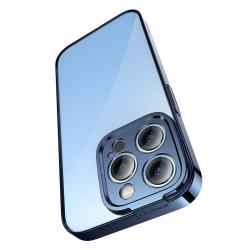 Baseus Sada průhledného pouzdra Glitter a tvrzeného skla pro iPhone 14 Pro Max (modrá)