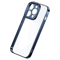 Baseus Sada průhledného pouzdra Glitter a tvrzeného skla pro iPhone 14 Pro Max (modrá)