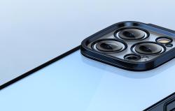 Baseus Sada průhledného pouzdra Glitter a tvrzeného skla pro iPhone 14 Pro (modrá)