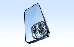 Baseus Sada průhledného pouzdra Glitter a tvrzeného skla pro iPhone 14 Pro (modrá)