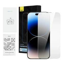 Baseus Soukromé tvrzené sklo Iphone 14 Pro Max (2ks) s 2 čisticími sadami a prachotěsným instalačním nástrojem Baseus Soukromé tvrzené sklo Iphone 14 Pro Max (2ks) s 2 čisticími sadami a prachotěsným instalačním nástrojem