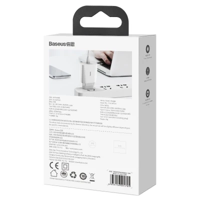 Baseus Speed Mini Quick Charger bílá USB-C PD 3A 20W nabíječka