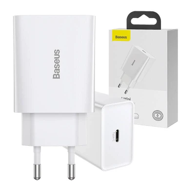 Baseus Speed Mini Quick Charger bílá USB-C PD 3A 20W nabíječka