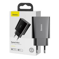 Baseus Speed Mini Quick Charger, USB-C, PD, 3A, 20W (černá) Baseus Speed Mini Quick Charger, USB-C, PD, 3A, 20W (černá)