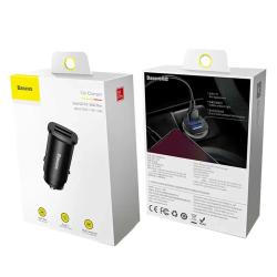Baseus Square Car Charger 2xUSB QC3.0 5A 30W - černá Baseus Square Car Charger 2xUSB QC3.0 5A 30W - černá