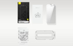 Baseus Tvrzené sklo Corning pro iPhone 13/13 Pro/14 se zabudovaným prachovým filtrem