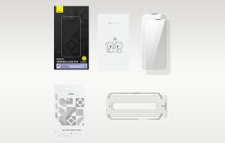 Baseus Tvrzené sklo Corning pro iPhone 14 Pro se zabudovaným prachovým filtrem