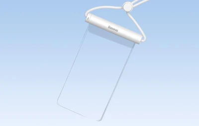 Baseus Vodotěsné pouzdro na telefon AquaGlide s cylindrickým posuvným zámkem (bílé)