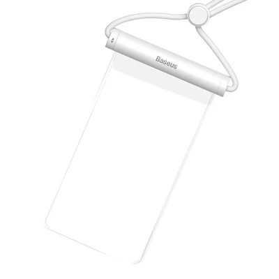 Baseus Vodotěsné pouzdro na telefon AquaGlide s cylindrickým posuvným zámkem (bílé)