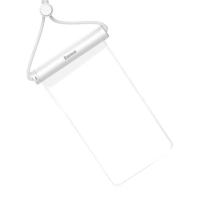 Baseus Vodotěsné pouzdro na telefon AquaGlide s cylindrickým posuvným zámkem (bílé)