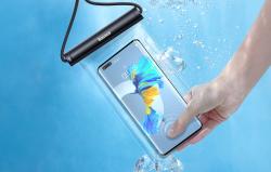 Baseus Vodotěsné pouzdro na telefon AquaGlide s cylindrickým posuvným zámkem (černé)