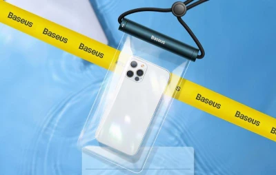 Baseus Vodotěsné pouzdro na telefon AquaGlide s cylindrickým posuvným zámkem (černé)