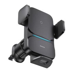 Baseus Wisdom Bezdrátové nabíjení Ventilační držák telefonu do auta (černý)