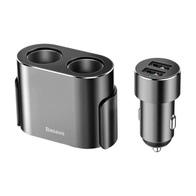 Baseus Zásuvka zapalovače s rozbočovačem 2xUSB 3,1A 100W - černá (VÝPRODEJ)