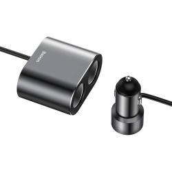 Baseus Zásuvka zapalovače s rozbočovačem 2xUSB 3,1A 100W - černá (VÝPRODEJ)