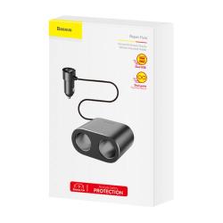 Baseus Zásuvka zapalovače s rozbočovačem 2xUSB 3,1A 100W - černá (VÝPRODEJ)