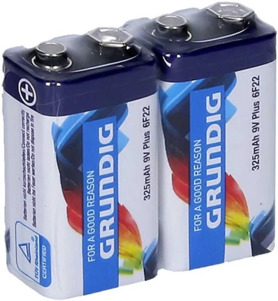 Baterie 9V Plus 325mAh 6F22 Zinc set 2ks Grundig Baterie 9V Plus 325mAh 6F22 Zinc set 2ks Grundig