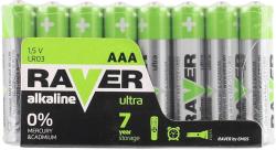 Baterie RAVER LR03/AAA Alkaline Ultra 1,5V set 8ks ve fólii