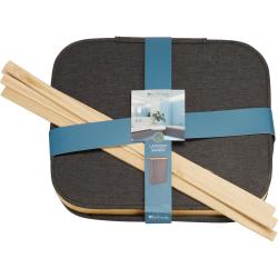 Bathroom Solutions Koš na prádlo s bambusovým okrajem 40 x 30 x 60 cm tmavě šedá