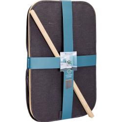 Bathroom Solutions Koš na prádlo s bambusovým okrajem 54 x 33 x 60 cm tmavě šedá