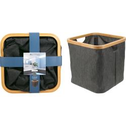 Bathroom Solutions Koš úložný na prádlo s bambusovým okrajem čtvercový 30 x 30 cm