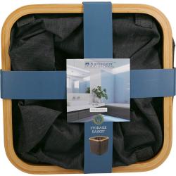 Bathroom Solutions Koš úložný na prádlo s bambusovým okrajem čtvercový 30 x 30 cm