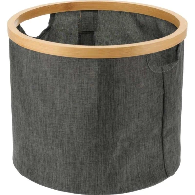 Bathroom Solutions Kôš úložný na bielizeň s bambusovým okrajom guľatý 30 x 25 cm