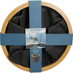Bathroom Solutions Koš úložný na prádlo s bambusovým okrajem kulatý 30 x 25 cm