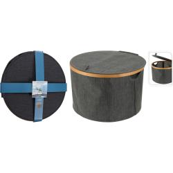 Bathroom Solutions Koš úložný na prádlo s bambusovým okrajem kulatý 38 x 24,5 cm