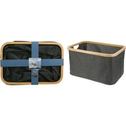 Bathroom Solutions Koš úložný na prádlo s bambusovým okrajem obdélníkový 45 x 25 cm