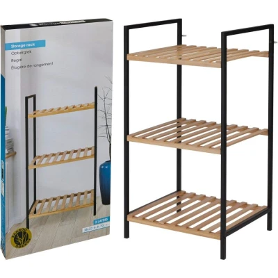 Bathroom Solutions Regál do koupelny bambus 3 police 38 x 32,5 x 70 cm