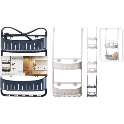 Bathroom Solutions Regál koupelnový závěsný s přísavkami béžový