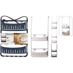 Bathroom Solutions Regál koupelnový závěsný s přísavkami šedý