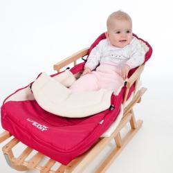 BAYO Detské celodrevené sánky s operadlom a šnúrkou 90 cm