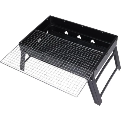 Bbq Gril na dřevěné uhlí skládací 43 x 29 x 23,5 cm černá