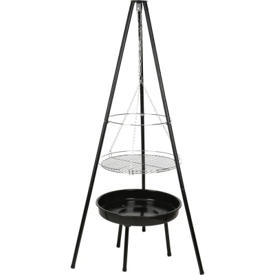 Bbq Gril na dřevěné uhlí závěsný na trojnožce pr. 48 cm Bbq Gril na dřevěné uhlí závěsný na trojnožce pr. 48 cm