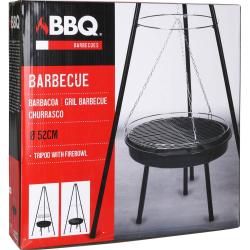 Bbq Gril na dřevěné uhlí závěsný na trojnožce pr. 48 cm