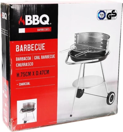 Bbq Zahradní gril na dřevěné uhlí chrom 47 x 75 cm