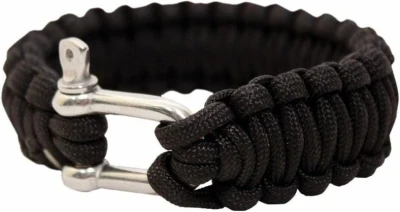 BCB Adventure náramek paracord kov černý