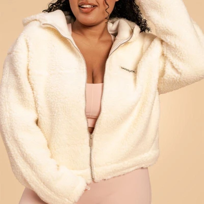 BeastPink Dámska bunda Hoodie Bliss Ivory