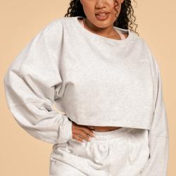 BeastPink Dámská mikina Cropped Bliss Grey