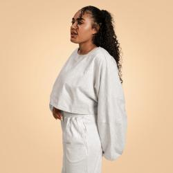 BeastPink Dámská mikina Cropped Bliss Grey