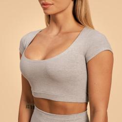 BeastPink Dámské triko Cropped Sense Grey