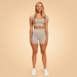 BeastPink Dámské triko Cropped Sense Grey